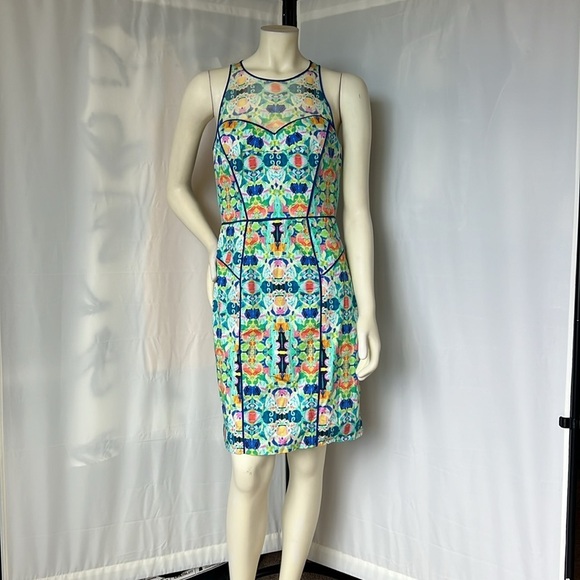 Milly NY Kaleidoscope Mesh Racer Sheath Dress - Picture 3 of 8